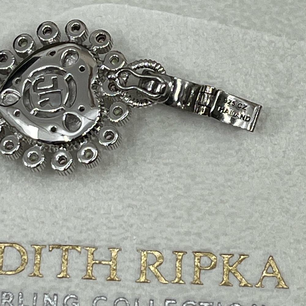 Vintage Judith Ripka Sterling Silver Heart Enhancer Pendant with Mother of Pearl - Picture 2 of 16